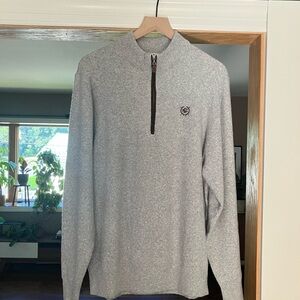 NWT Men's Donald Ross Gray Zip-Up Sweater